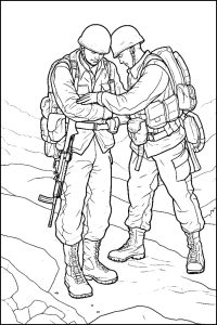 Página de para colorir e imprimir para crianças : Dois Soldados