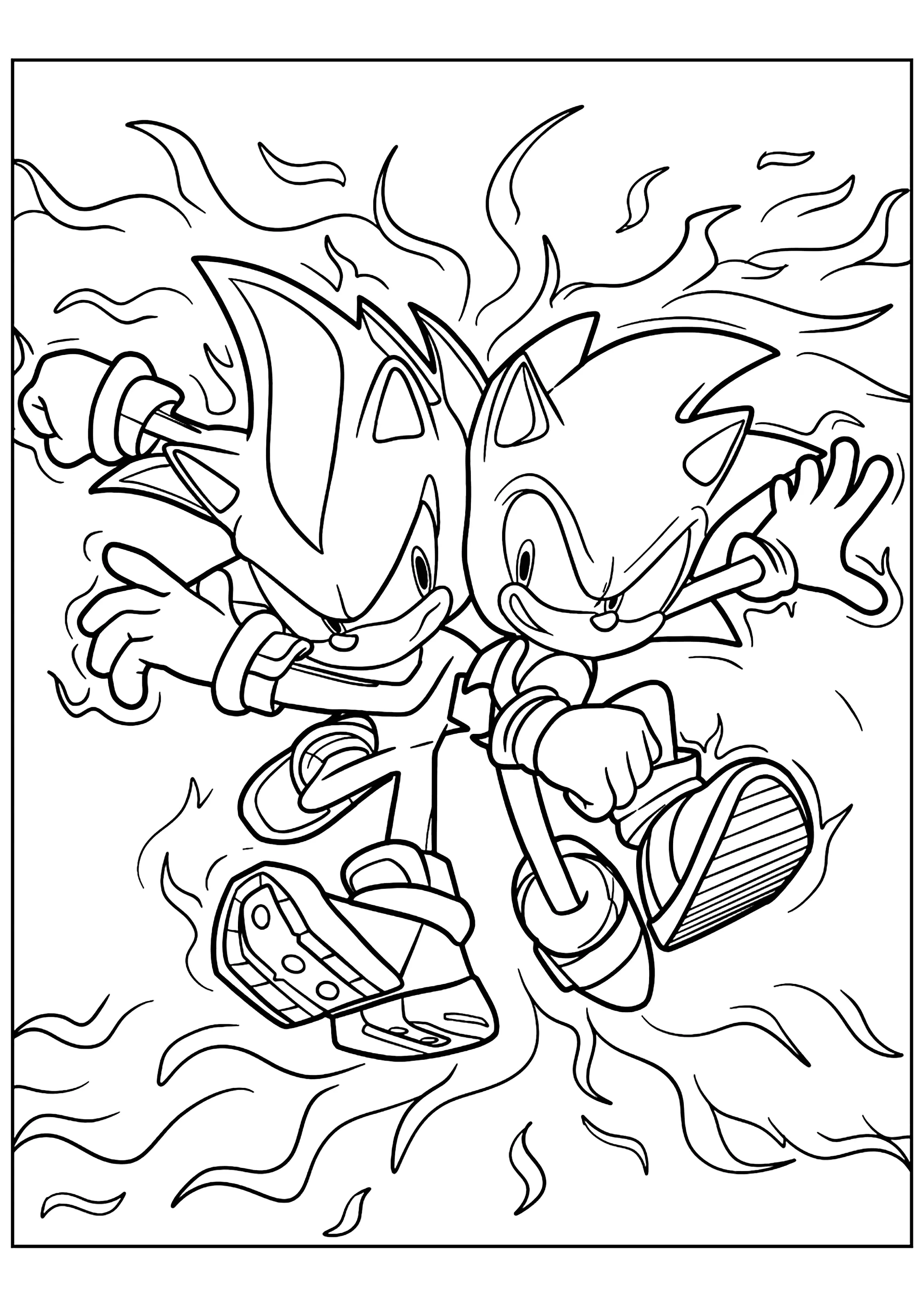 Sonic e Sombra (Página de Images tagged "shadow" para colorir e imprimir para crianças)