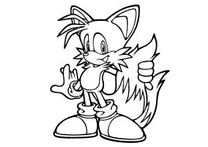 Coloração simples de Tails, a raposa amiga de Sonic
