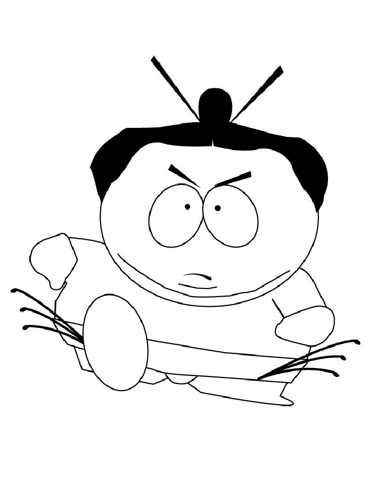 Desenho gratuito do Parque Sul para imprimir e colorir (South Park)