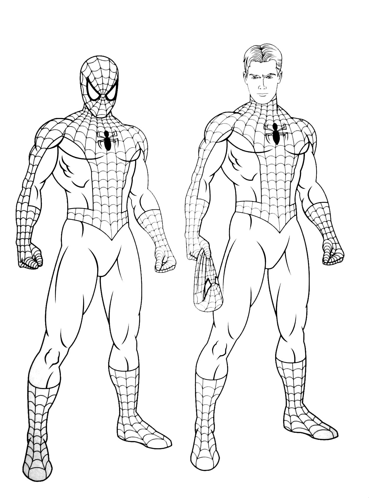 Desenho Homem Aranha sem Máscara - Desenho para Colorir