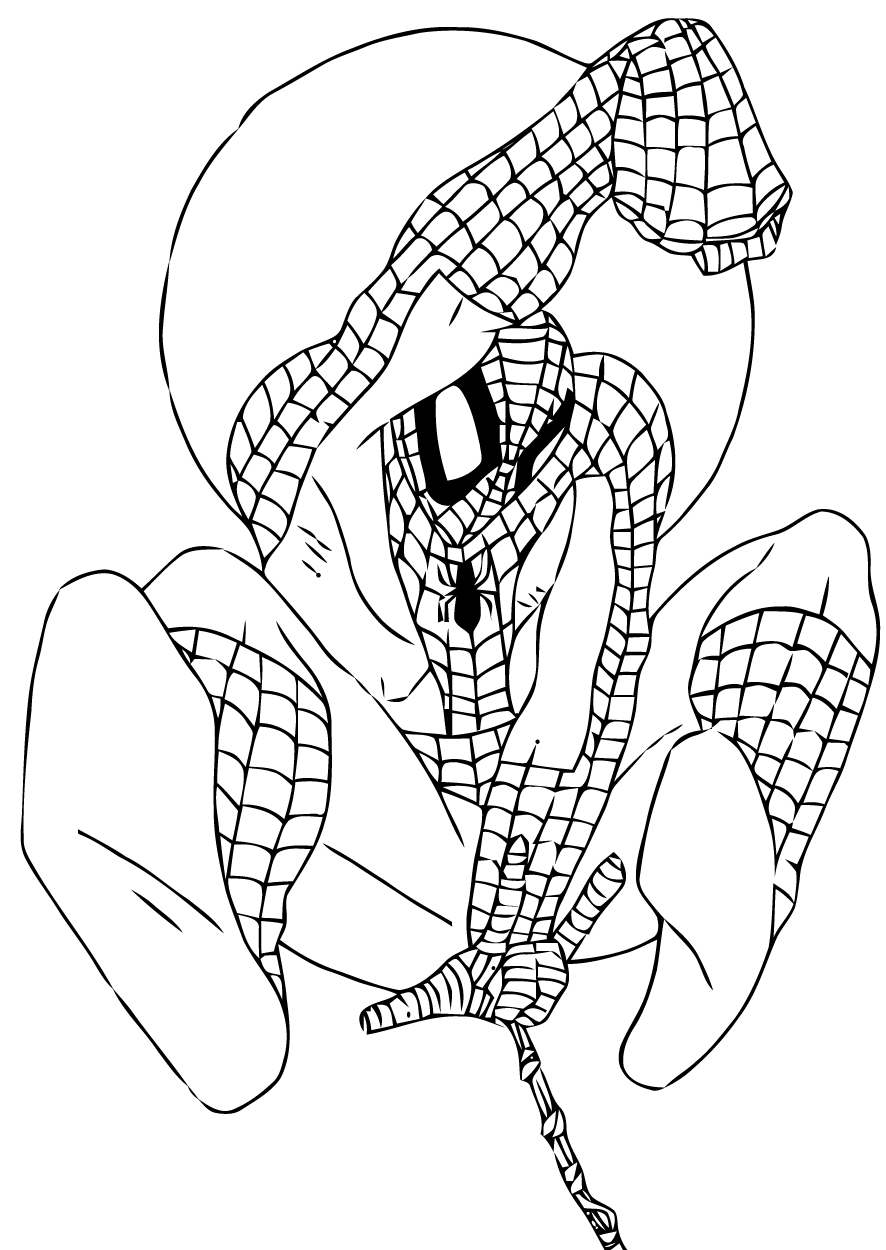 Homem-Aranha simples para colorir