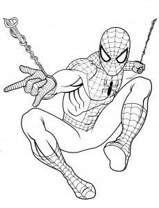 Desenho livre do Homem Aranha para imprimir e colorir