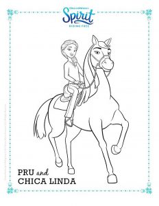 Página de Spirit para colorir e imprimir para crianças : Pru & Chica Linda