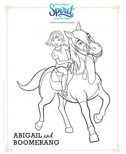 Página de Spirit para colorir e imprimir para crianças : Abigail & Boomerang