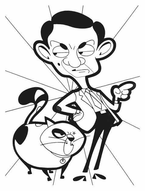 Colorir o Sr. Bean para baixar grátis (Página para colorir e imprimir para crianças)