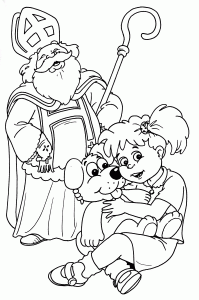 Página de St Nicolas para colorir e imprimir para crianças : Páginas coloridas imprimíveis de São Nicolau
