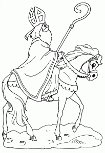 Página de St Nicolas para colorir e imprimir para crianças : St. Nicholas Coloring for Children