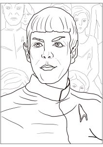 Página de Star Trek para colorir e imprimir para crianças : Spock interpretado por Zachary Quinto