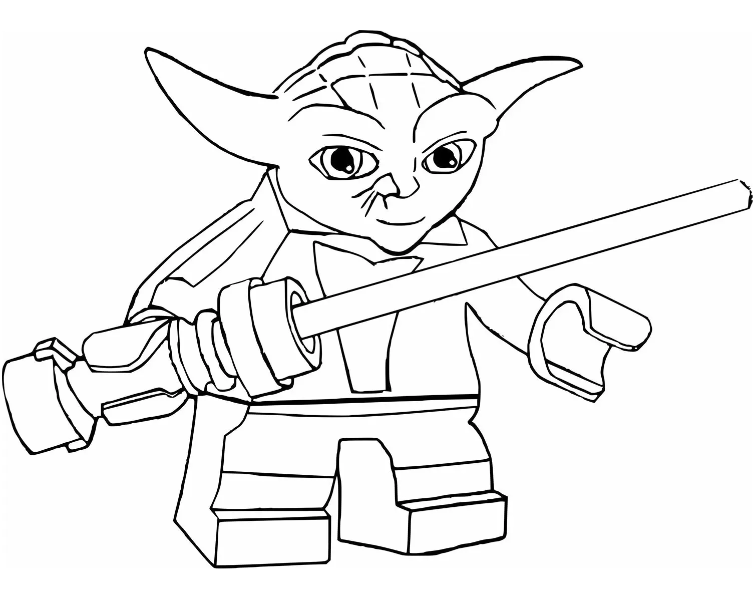 Guerra das Estrelas : Yoda Lego (Página de Star Wars para colorir e imprimir para crianças)