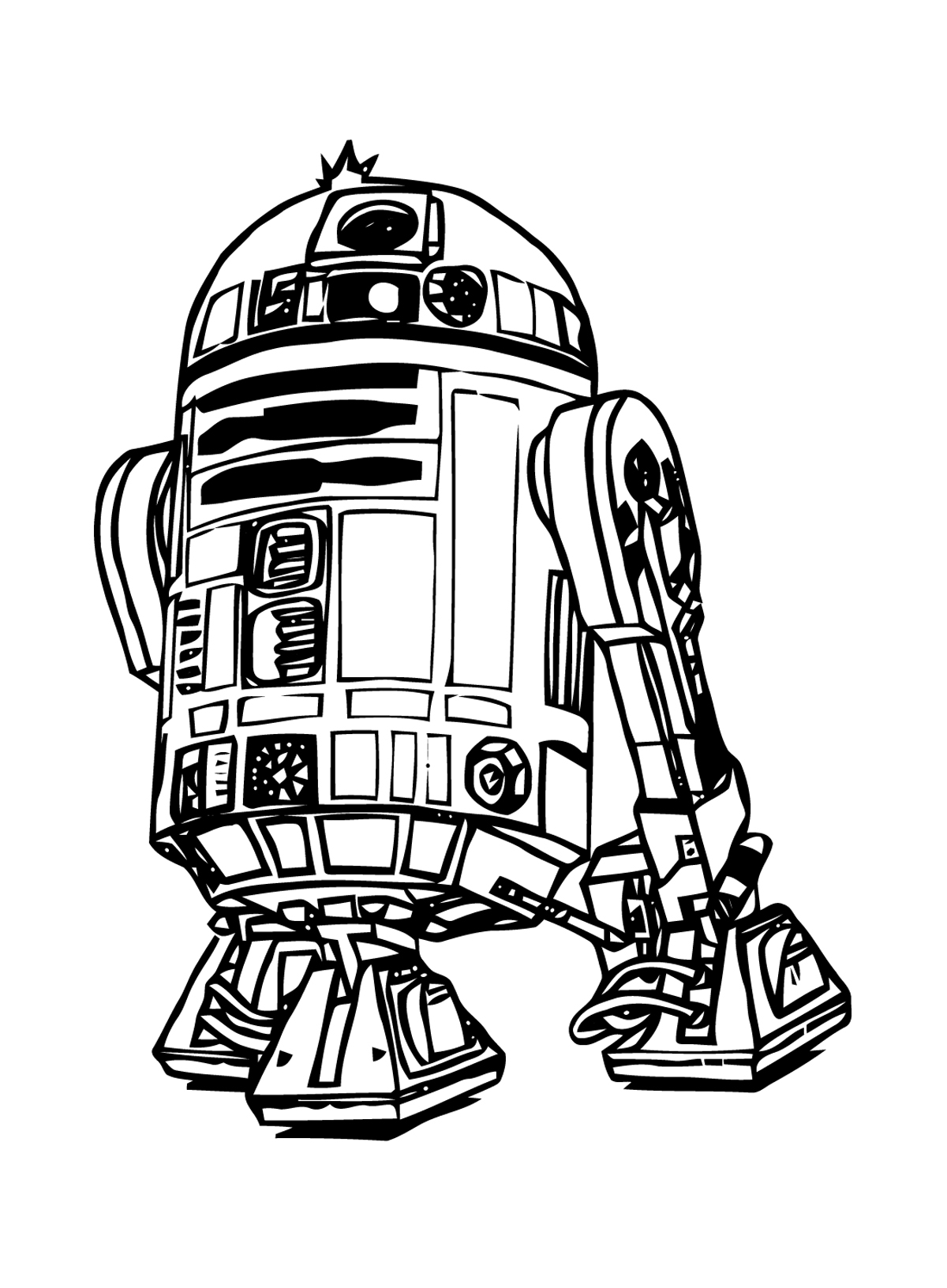 Imagem do R2D2 para imprimir e colorir