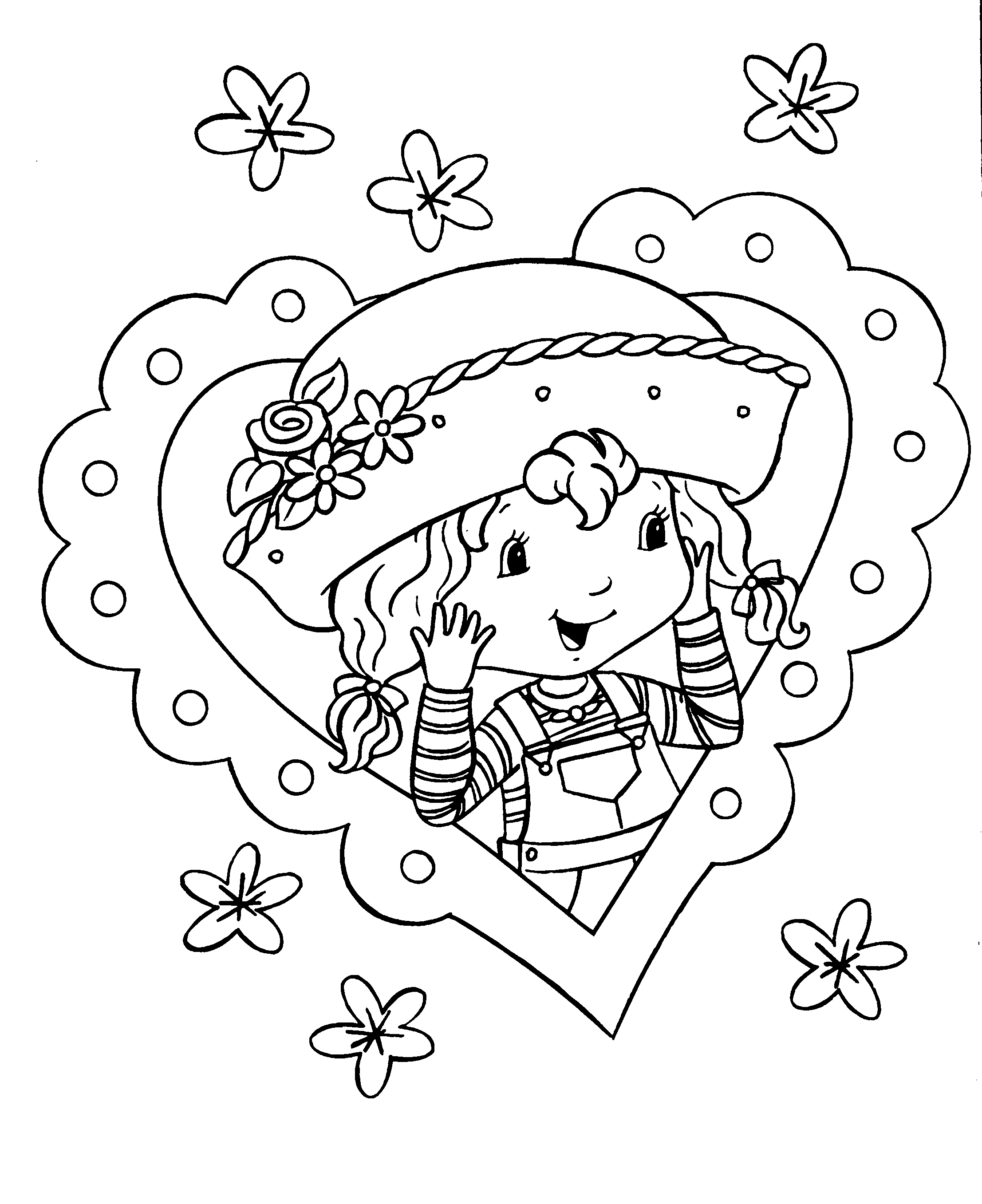 Imagem da Charlotte morango para imprimir, com coração Imagem da Charlotte morango para imprimir, com coração