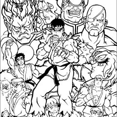 Páginas de Street Fighter para colorir e imprimir para crianças