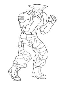 Desenhos para colorir gratuitos para crianças de street-fighter (Página de Street Fighter para colorir para crianças)