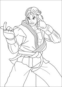 Desenhos para colorir para crianças de street-fighter (Página de Street Fighter para colorir para crianças)