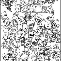 Páginas de Super Smash Bros para colorir e imprimir para crianças