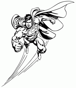 Página de Superman para colorir e imprimir para crianças : Páginas de coloração do Super-Homem grátis para imprimir