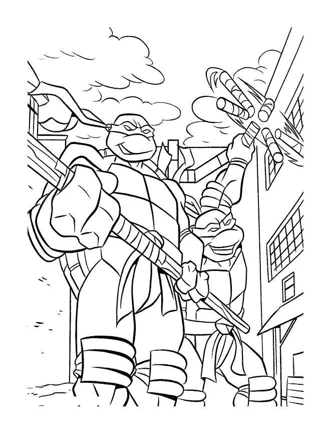 Grupo das Tartarugas Ninja  Coloriage tortue ninja, Coloriage