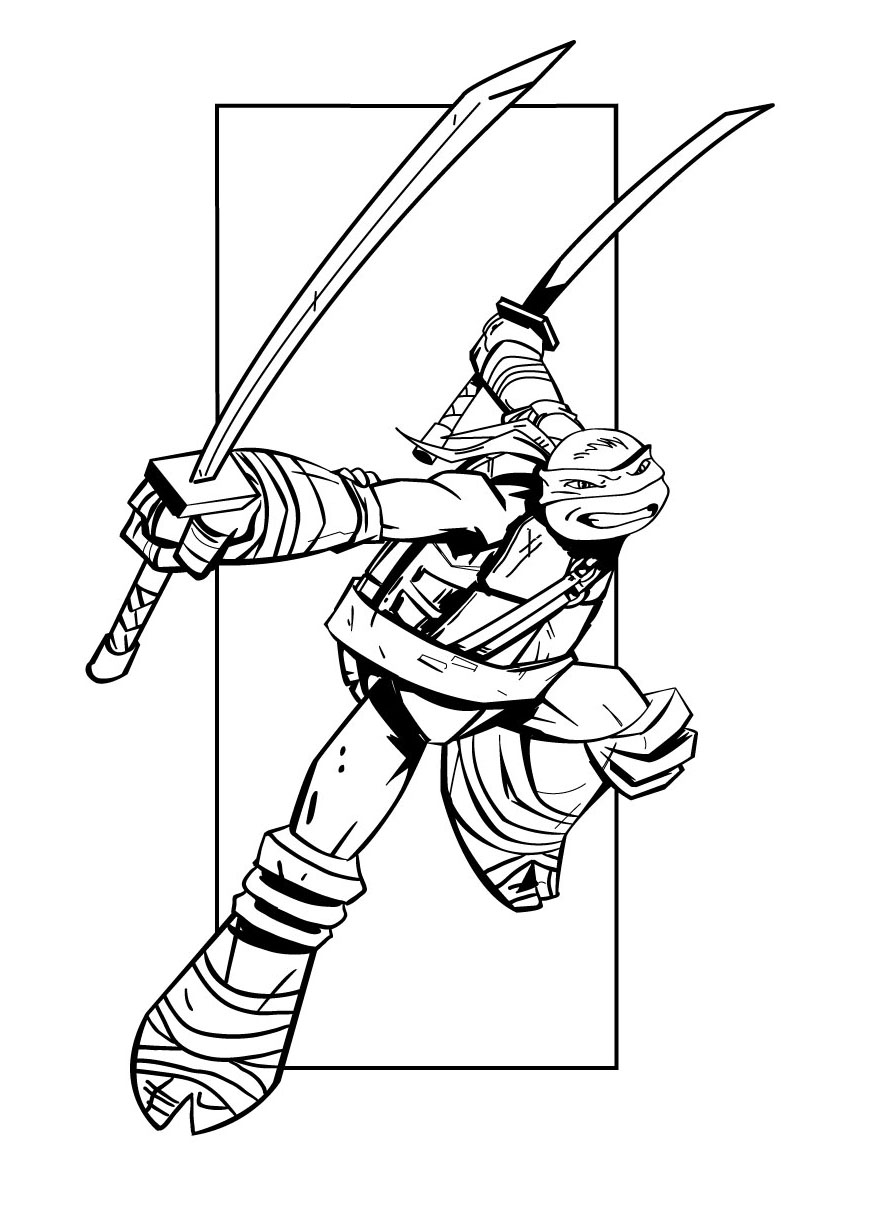 Desenho de Leonardo Ninja Turtles para Colorir - Colorir.com