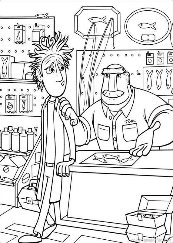 Colorir Flint Lockwood e o seu pai o pescador de sardinha Colorir Flint Lockwood e o seu pai o pescador de sardinha