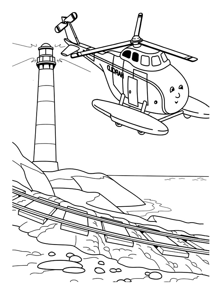 Um helicóptero para colorir