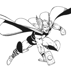 Páginas de Thor para colorir e imprimir para crianças