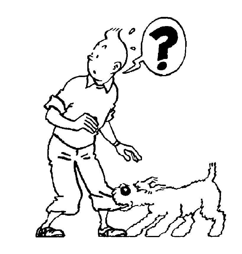 Imagem Tintin e Snowy para colorir