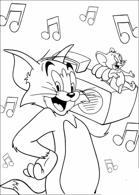 Páginas de coloração imprimíveis de Tom & Jerry