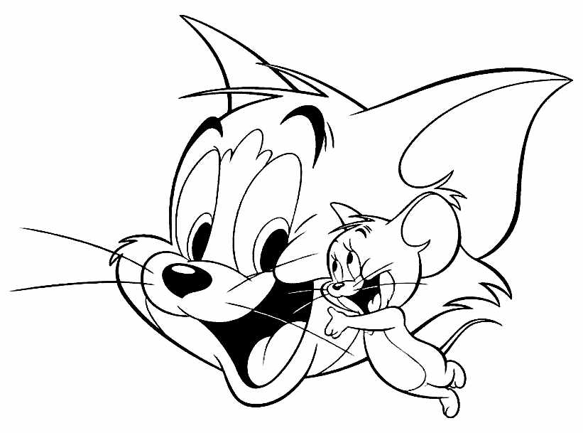 Os rostos de Tom & Jerry para colorir