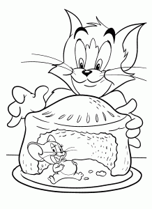 Páginas para colorir Tom e Jerry grátis para imprimir