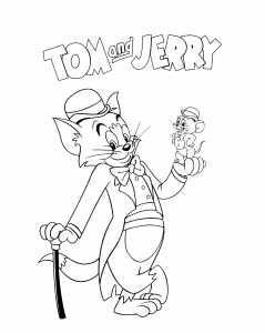 Desenho de Tom e Jerry grátis para descarregar e colorir