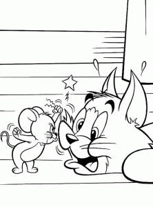 Páginas para colorir Tom e Jerry grátis