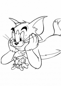 Tom e Jerry a colorir páginas para as crianças imprimirem