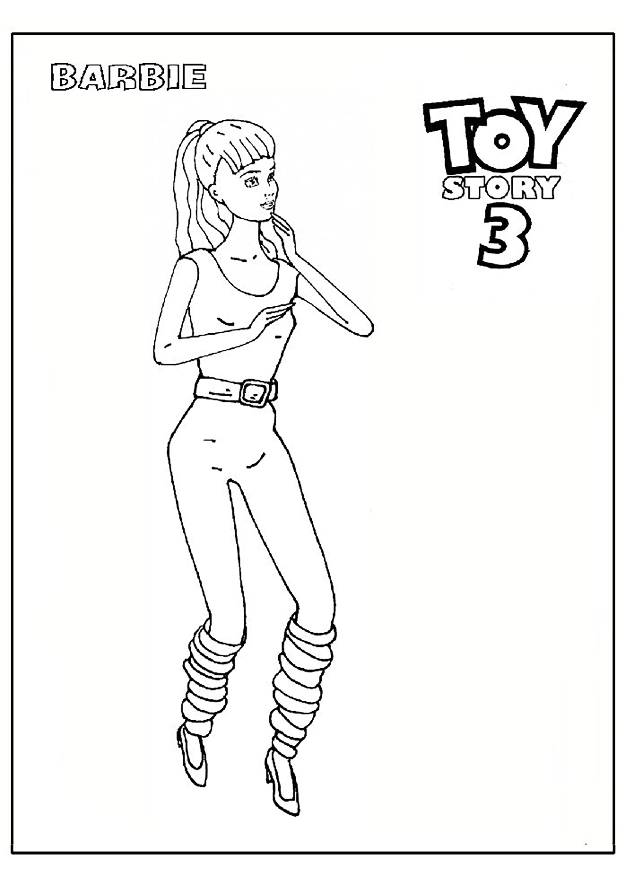 Toy story 3 : Barbie (Página para colorir e imprimir para crianças)