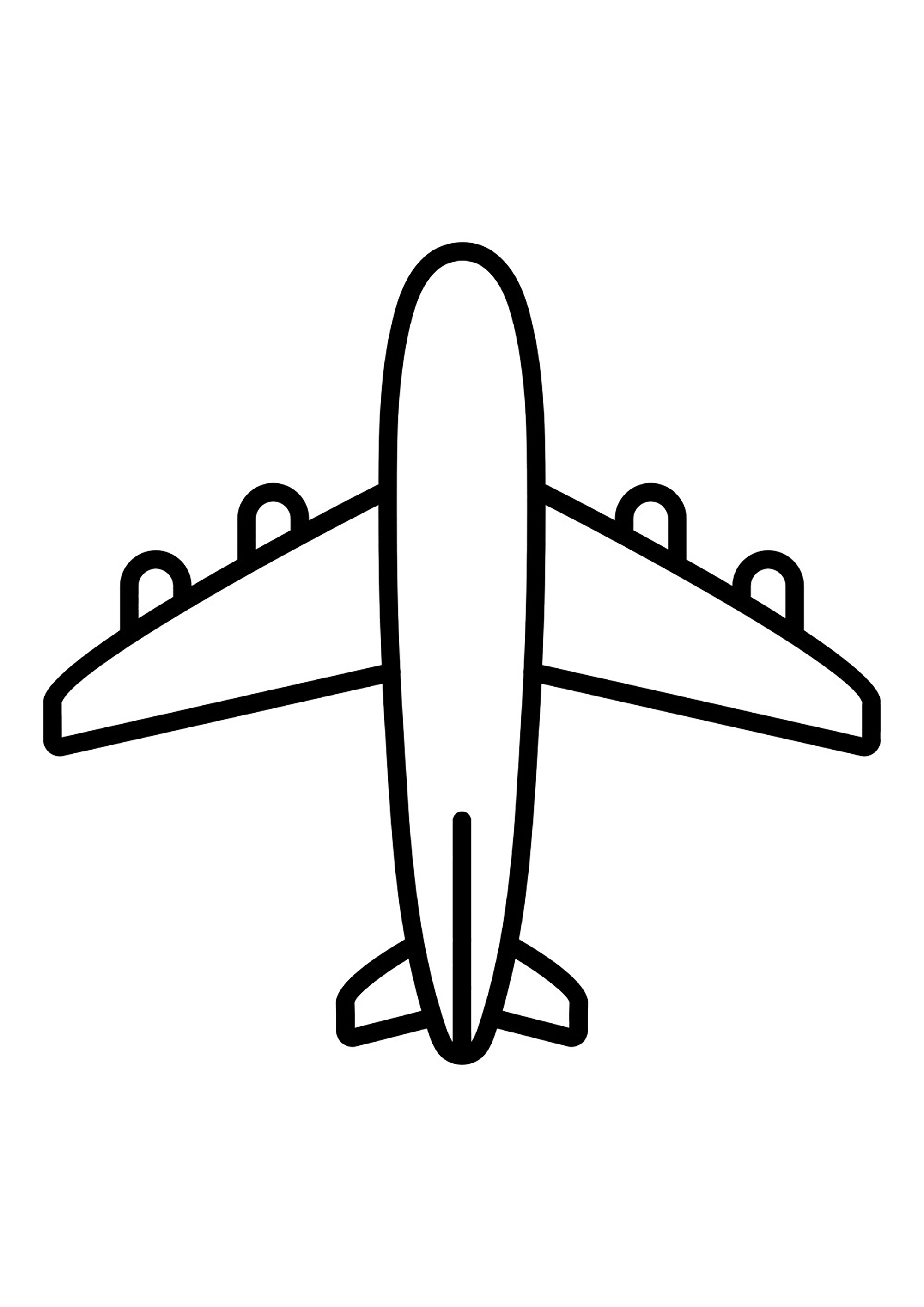 Desenho muito simples de um avião com 4 motores