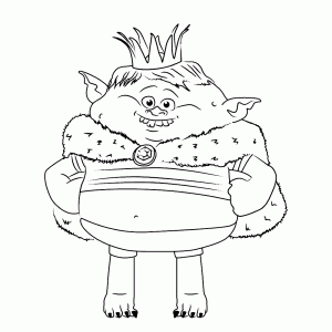 Página de Trolls para colorir e imprimir para crianças : Príncipe Graillon, herdeiro do trono de Bergen