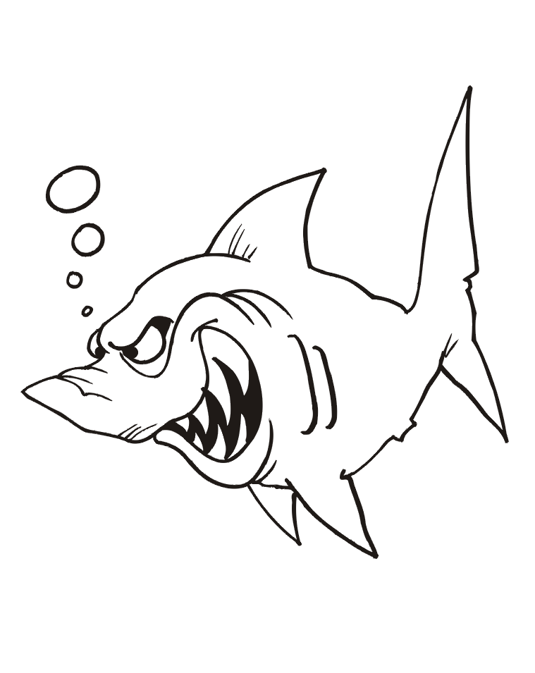 Desenhos para colorir de tubarões Desenhos para colorir de tubarões