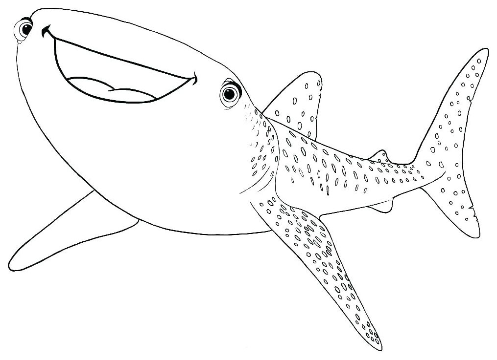 Desenho De Tubarao Baleia Para Colorir Baixe Desenho Animado De Uma