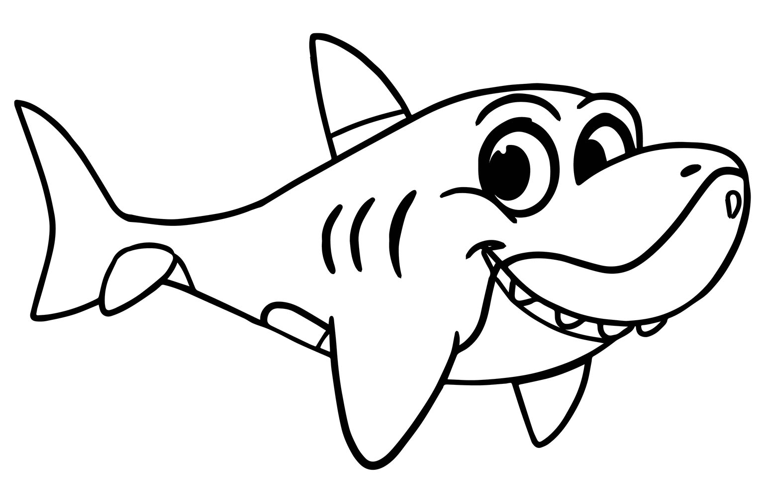 Coloração de um tubarão sorridente