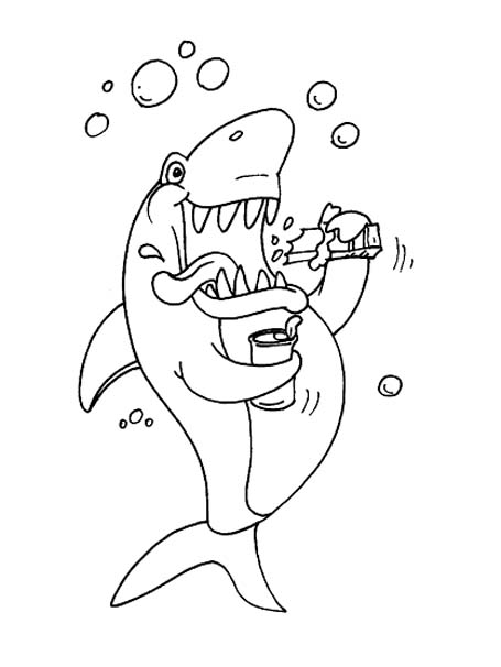 Comida divertida para um tubarão