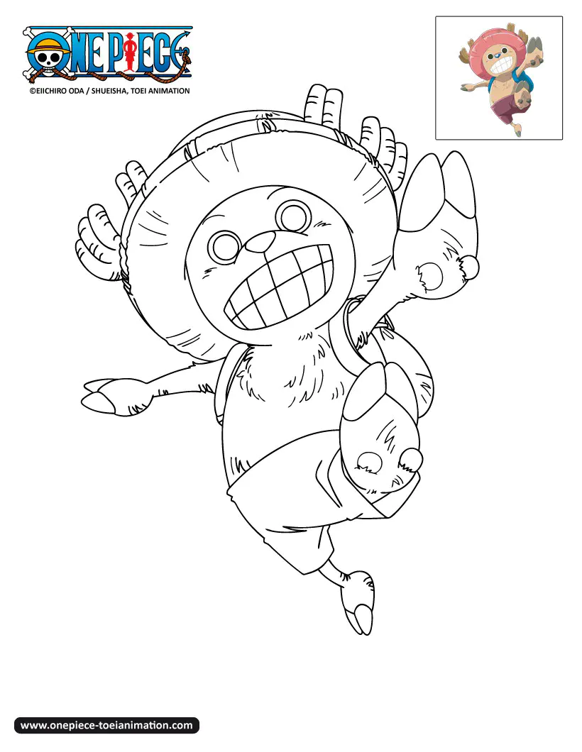 O intrépido Tony Tony Chopper (Página de One Piece para colorir e imprimir para crianças)
