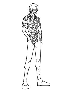 Página de One Piece para colorir e imprimir para crianças : Personagem masculino