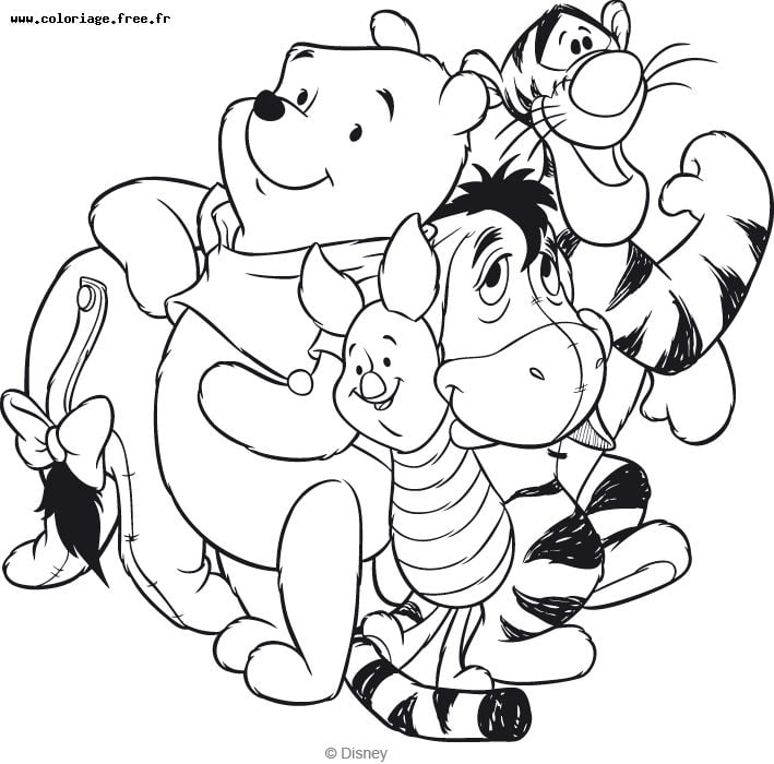 Winnie the Pooh com Tigger, Bouriqet e Piglet