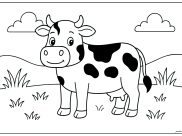 Páginas de Vaca para colorir e imprimir para crianças