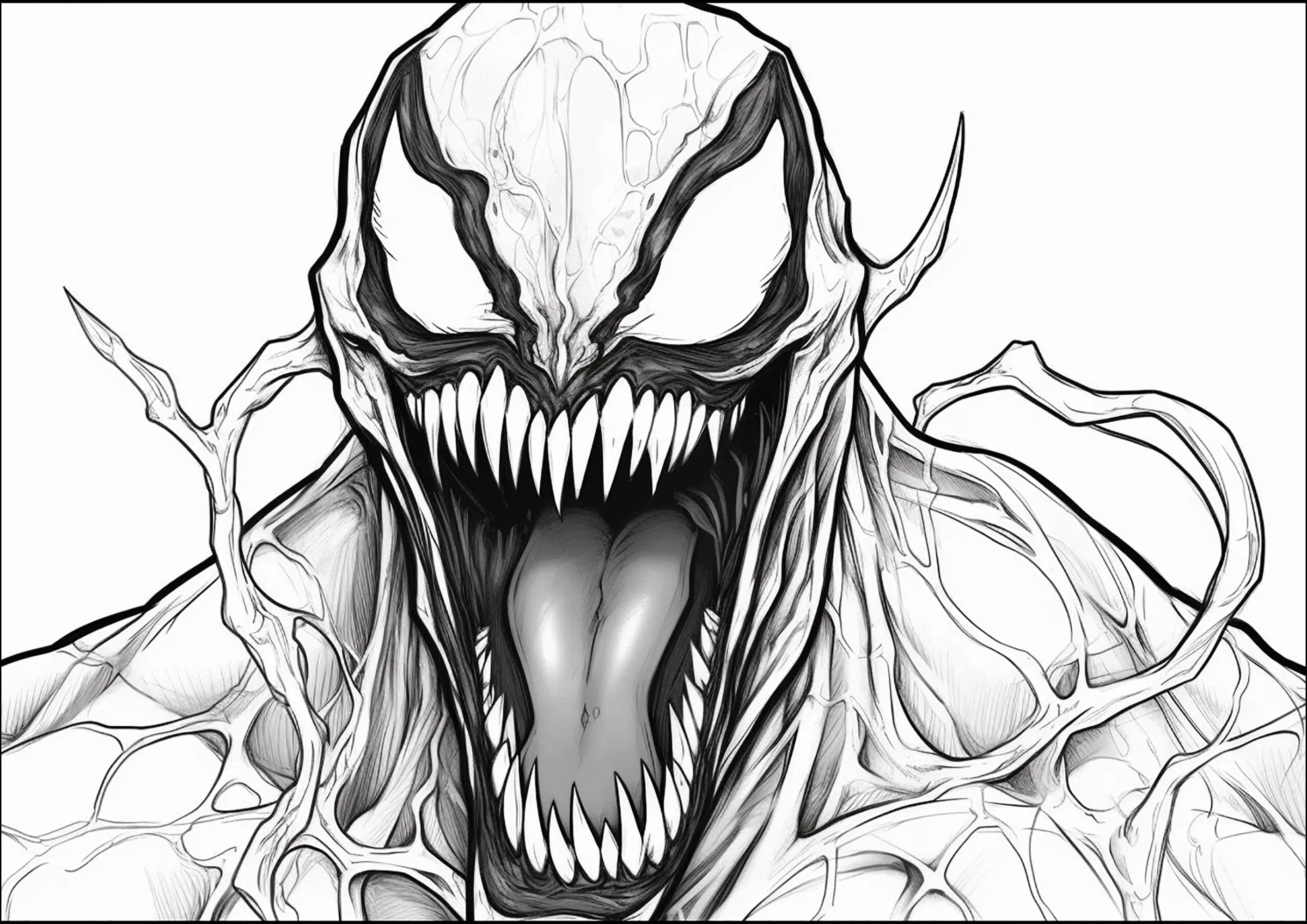 Horrível Veneno para colorir (Venom)