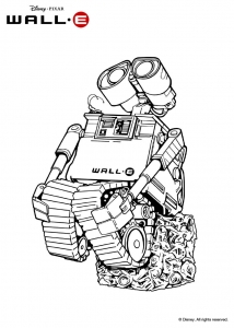 Desenho Wall E grátis para descarregar e colorir