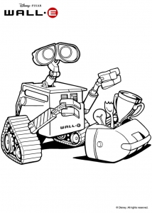 Páginas para colorir do Wall E para imprimir