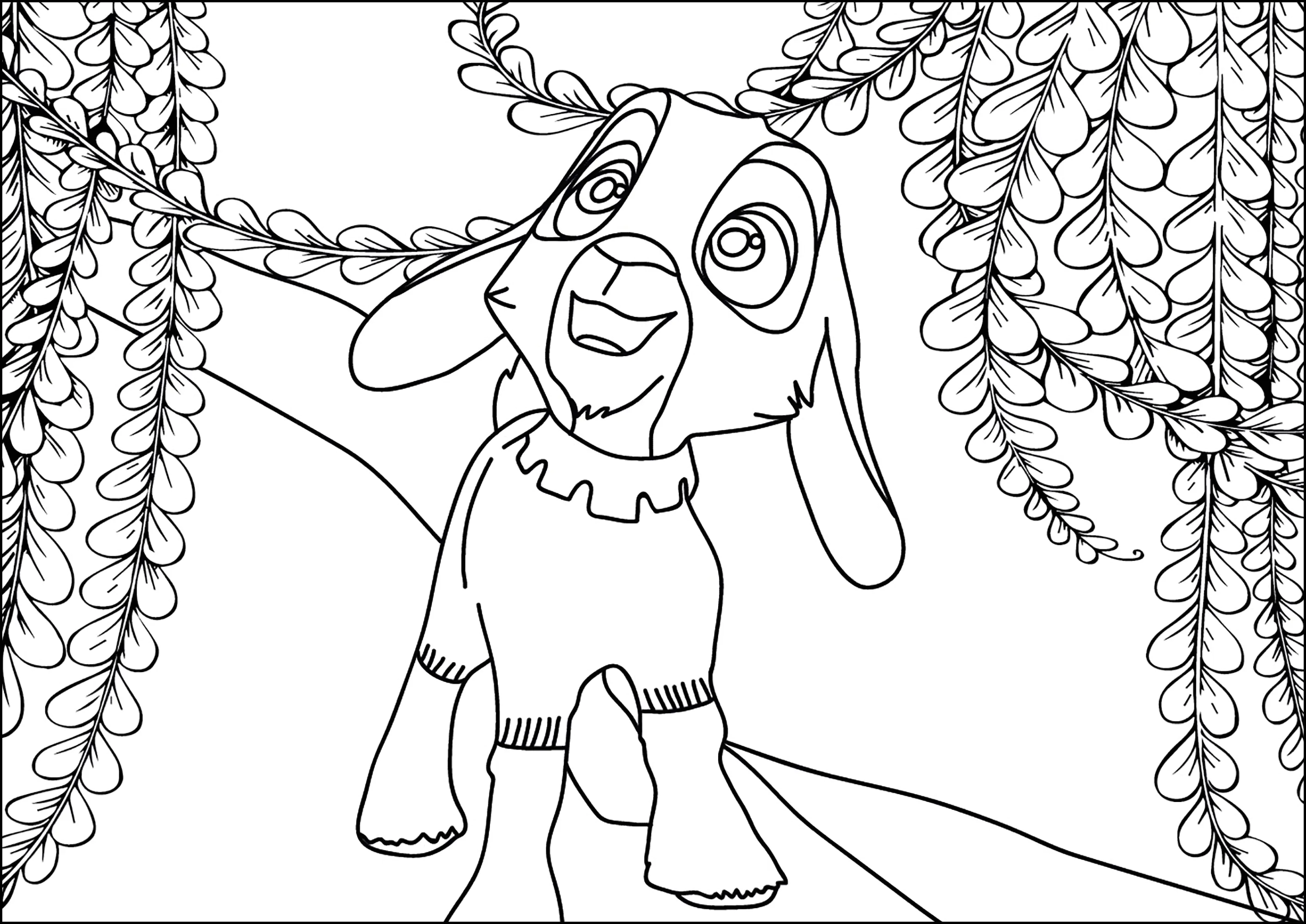 Valentino, o bode do filme da Disney Wish (Página para colorir e imprimir para crianças)