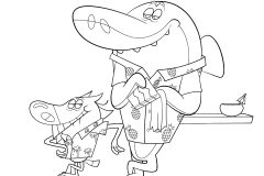 Páginas de Zig e Sharko para colorir e imprimir para crianças
