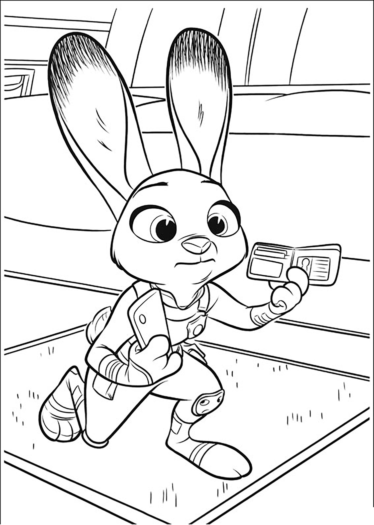 Desenhos fáceis gratuitos para colorir de Zootopia